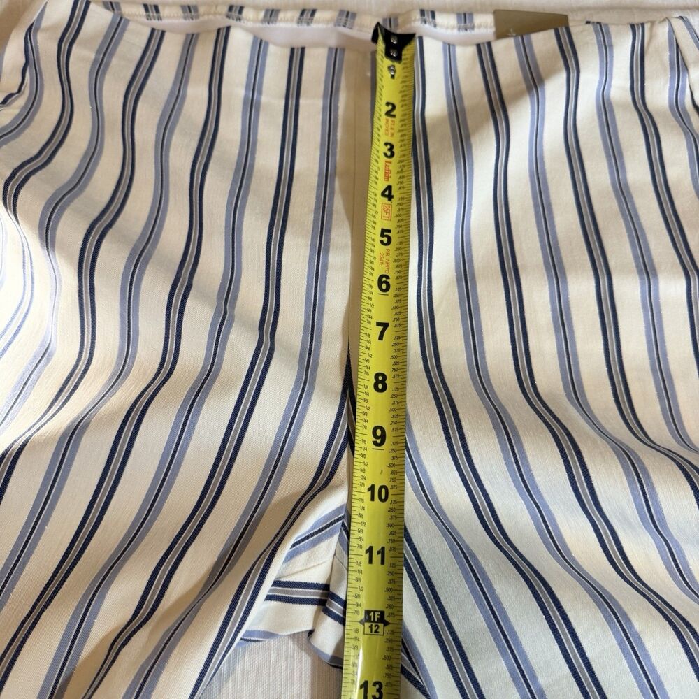 Chico's Crop Pants Capris Women's Size 8 Blue White Striped Metallic Straight - Picture 9 of 11
